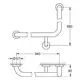Grohe Wannengriff in L-Form mit zwei Verbindungselementen. Das Design zeigt eine klare Linienführung und eine einfache Struktur zur Wandmontage.