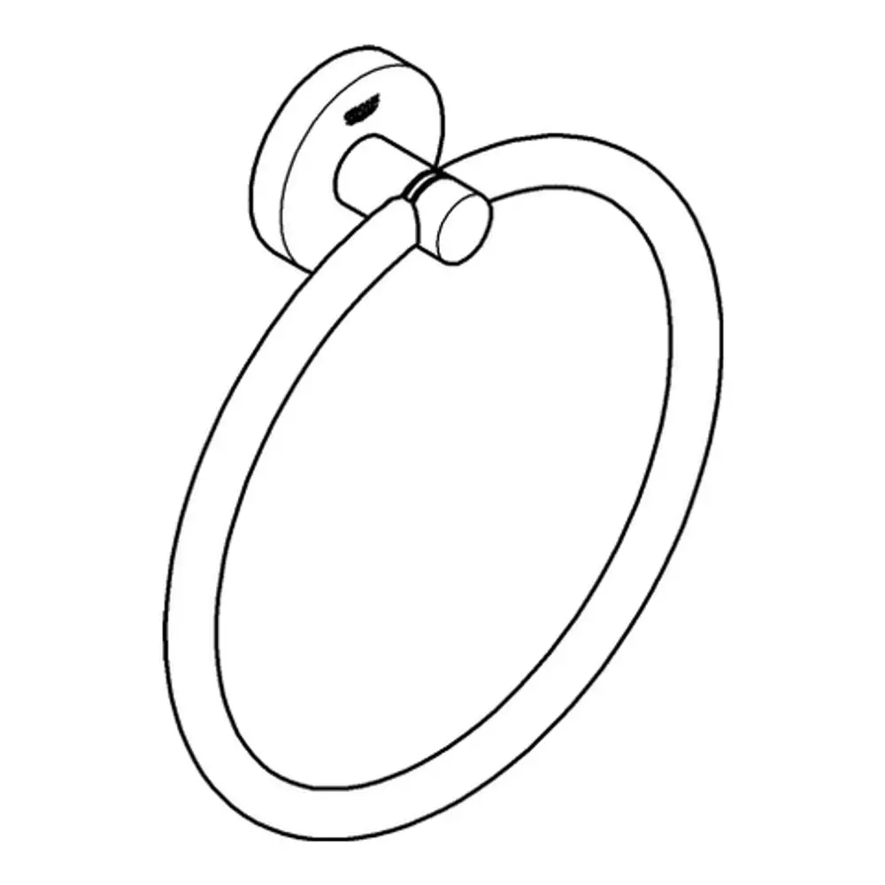 Handtuchring aus Metall mit runder Halterung, in der Optik von Grohe. Die Montage erfolgt an der Wand, um Handtücher platzsparend aufzuhängen.