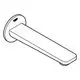 GROHE-wandmontierter Wanneneinlauf in geradlinigem Design mit flacher Auslassstelle, installiert auf einem runden Wandanschluss.