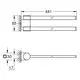 GROHE Handtuchhalter mit zwei Armen, die schwenkbar sind, dargestellt in technischer Zeichnung mit Angaben zu Dimensionen und Montageelementen.