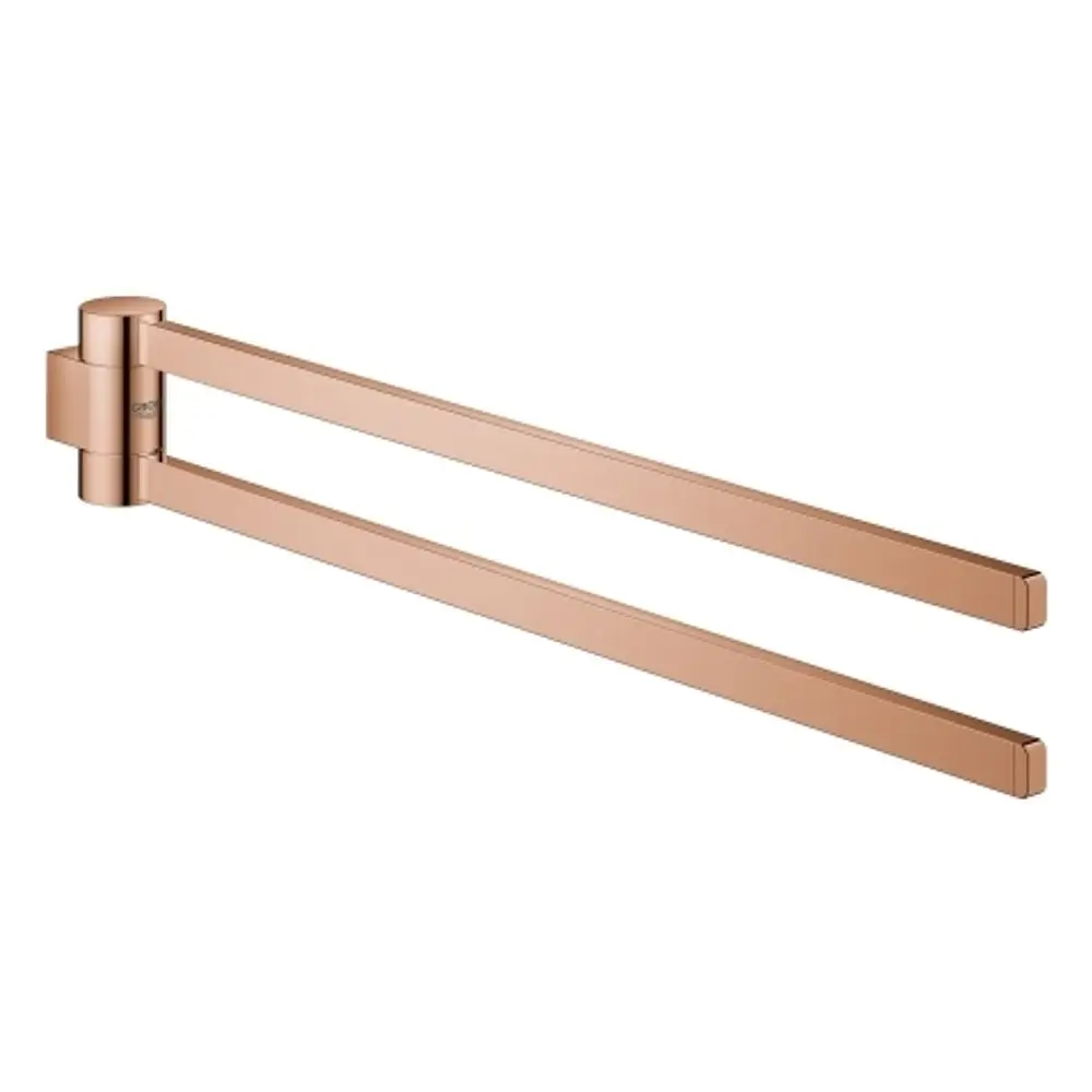 GROHE Handtuchhalter in warmer, roséfarbener Ausführung, mit zwei schwenkbaren Armen, zur Wandmontage geeignet. Modernes Design für Badezimmeranwendungen.