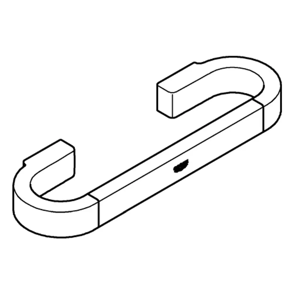 GROHE Griff in U-Form, aus einer stabilen Metalllegierung, mit glatter, verchromter Oberfläche, zur Montage an Wannen oder Duschbereichen.