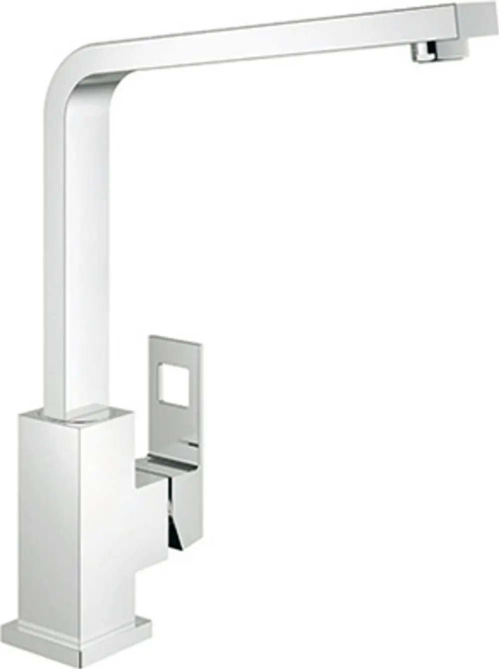 GROHE Einhand-Spültischbatterie mit schwenkbarem Auslauf aus hochwertigem Material. Schlichte, rechteckige Form in glänzendem Finish.