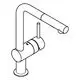 Küchenarmatur mit hohem Auslauf und seitlicher Bedienung, in Supersteel-Optik von Grohe, geeignet für Spülbecken mit Brause in gebürstetem Finish.