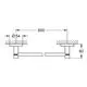 GROHE Badetuchhalter in grafitgrau, mit zwei Halterungen, die 600 mm voneinander entfernt sind. Sichtbare Montageelemente sind enthalten.