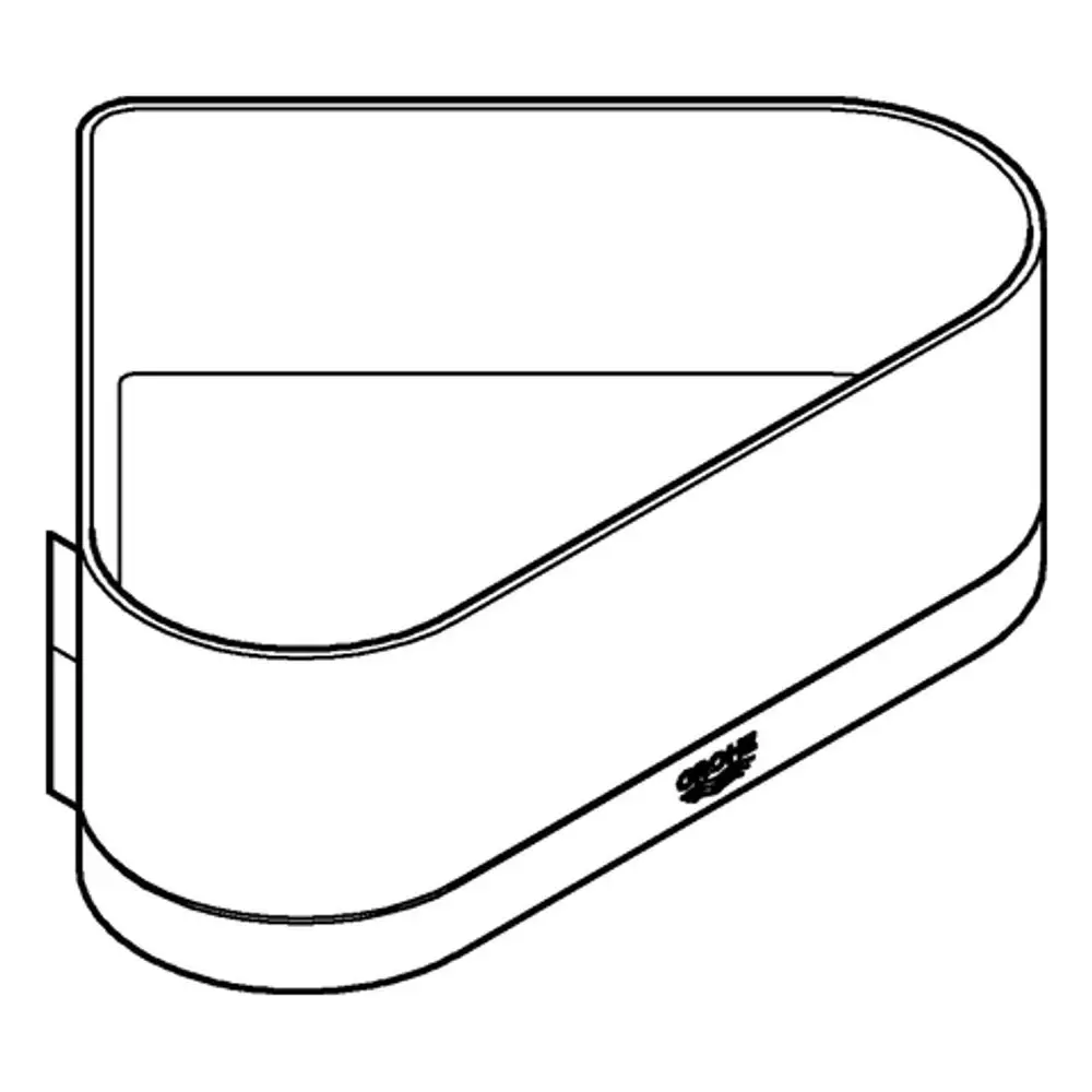 GROHE Duschablage mit Halterung, ovaler Form in Weiß, wandmontiert, geeignet zur Aufbewahrung von Duschprodukten.