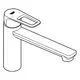 Einzelne GROHE Armatur mit mittelhohem Auslauf. Die Bauform ist modern und schlicht, ideal für verschiedene Spültisch-Anwendungen.
