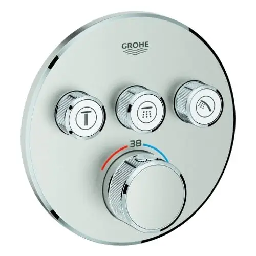 GROHE Thermostat Grohtherm SmartControl 29121 FMS rund 3 ASV supersteel, 29121DC0, Artikel in Kategorie
