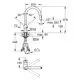 GROHE Spültischbatterie mit flexibler Auslaufbrause und verschiedenen Bewegungswinkeln, montiert auf einer Arbeitsplatte, mit verbindenden Rohren und Anschlussgängen.