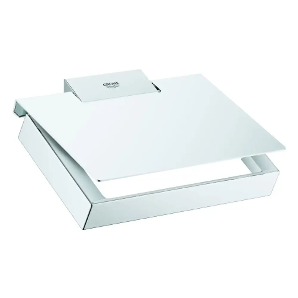 GROHE WC-Papierhalter mit Deckel in chrom. Rechteckige Form mit klappbarem Deckel, geeignet für die Wandmontage. Hochglänzende Oberfläche.