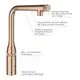Grohe Küchenarmatur mit herausziehbarer Brause. Präzise Steuerung von Wasserfluss und -menge. Starke Magnetfunktion zur Befestigung der Brause. Einfache Montage ohne Werkzeuge.