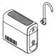 Grohe-Wasserfiltergerät mit Wassertropfen-Ableitung. Das Gerät hat eine rechteckige Form und ist in hellem Farbton gehalten. Ein dazugehöriger Wasserhahn ist abgebildet.