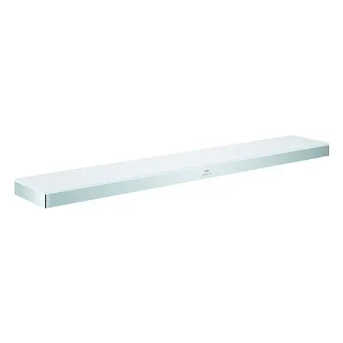 Grohe Ablage in Glas und Chrom, wandmontiert, lang und schmal, designorientiert, für Badezimmer oder andere Räume geeignet.