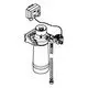 GROHE Filtergerät mit einem Zähler und verschiedenen Anschlüssen, um Wasser zu filtern. Das Gerät steht vertikal und wird durch eine Verbindung zu einer Wasserquelle betrieben.