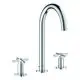 GROHE-3-Loch-WT-Batterie-Atrio-20643-Rohrauslauf-Kreuz-Griff-chrom-20643000