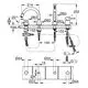 Ausschnitt eines technischen Diagramms für eine Grohe-Wannen-Kombination mit verschiedenen Anschlussmaßen und Komponenten zur Montage.
