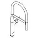 GROHE Küchenarmatur mit hohem Auslauf und flexibler Profibrause in schwarzer Ausführung. Das Design ist funktional und eignet sich für verschiedene Spülbedürfnisse.