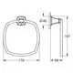 Handtuchring in rechteckiger Form, montiert an einer Wand, mit einem einfachen Halter. Das Produkt ist in Chrom- und Goldoptik erhältlich. Grohe-Logo sichtbar.