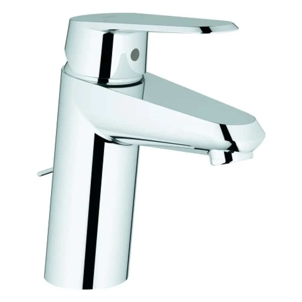 Armatur von Grohe mit einem chromierten, klaren Design. Die Wassersteuerung erfolgt über einen Hebel an der Oberseite. Ideal für Waschbeckenmontage.