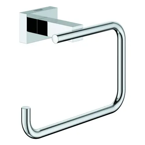 Chromfarbener Grohe WC-Papierhalter mit rechteckiger Wandhalterung und offenem Design, geeignet für die Montage in Badezimmern.