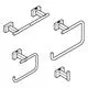 Grohe Bad-Accessoire Set mit vier verschiedenen Handtuchhaltern in minimalistischer Formgebung, montierbar an der Wand, aus hochwertigem Material in chromfarbener Ausführung.