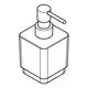Seifenspender mit quadratischem Design und Pumpmechanismus, aus Chrom, von Grohe, zur Wandmontage geeignet. Ideal für Badezimmer oder Küchenabläufe.
