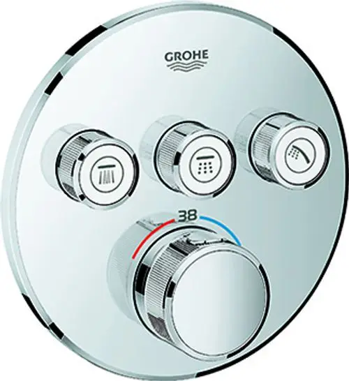 GROHE Thermostat Grohtherm SmartControl 29121 FMS rund 3 Absperrventile chrom, 29121000, Artikel in Kategorie