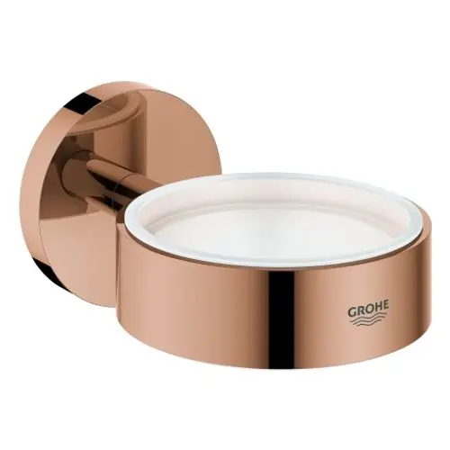 Wandmontierter Halter von Grohe in warmer Sunset-Farbe, geeignet für einen Becher oder Spender, mit runder Form und minimalistischem Design.