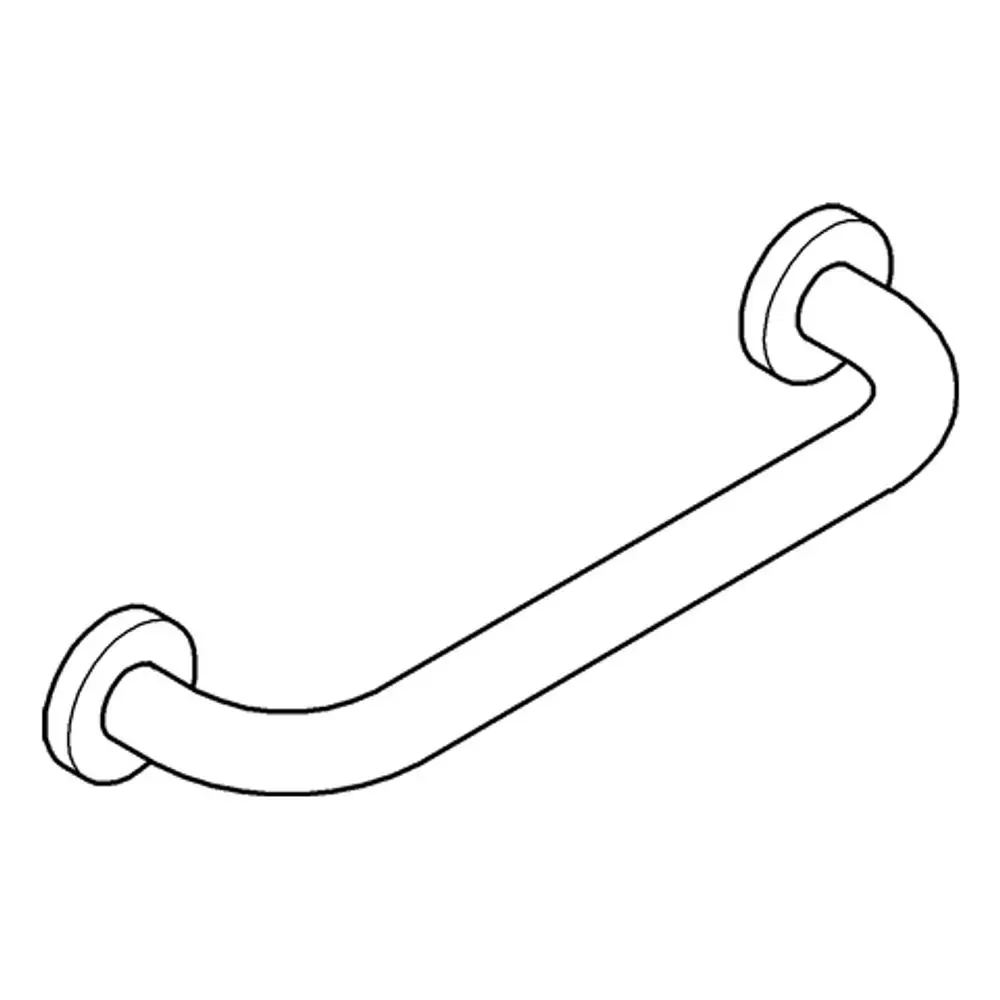 Grohe Wannengriff in gebürstetem Design, mit zwei Wandbefestigungen an den Enden, in geschwungener Form. Eignet sich zur Montage an der Badewanne.
