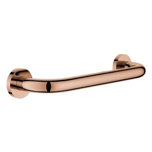 Wandgriff von Grohe in warmem Finish, mit zwei runden Halterungen. Der Griff hat eine durchgehende, abgerundete Form und ist für Badezimmeranwendungen konzipiert.