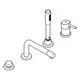 Grohe 4-Loch-Wannenkombination mit einem gebogenen Auslauf, einem Handbrausehalter und einem Bedienfeld mit zwei Funktionen, alle in chromfarbener Ausführung.