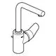 Grohe Armatur mit einem langen, gebogenen Auslauf und seitlichem Hebel. Das Design ist funktional und eignet sich für Waschtische.