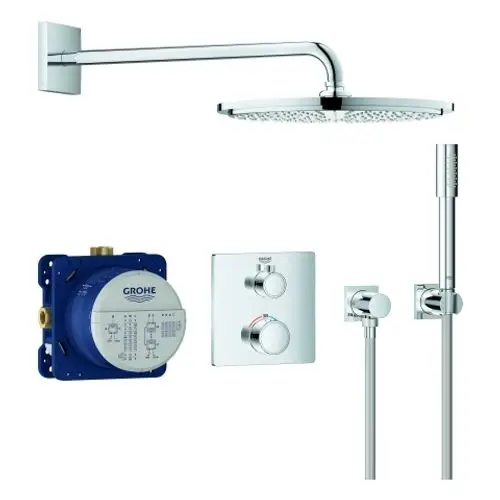 GROHE UP-Duschsystem Grohtherm 34730 mit FMS eck./SmartBox/Kopfb./Brauseset chrom, 34730000, Artikel in Kategorie