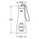 GROHE Trinkflasche mit Trageband, schmaler boden und breiterer Öffnung. Der schlanke Körper ist in einem einfachen Design gehalten. Maße und Details sind nicht abgebildet.