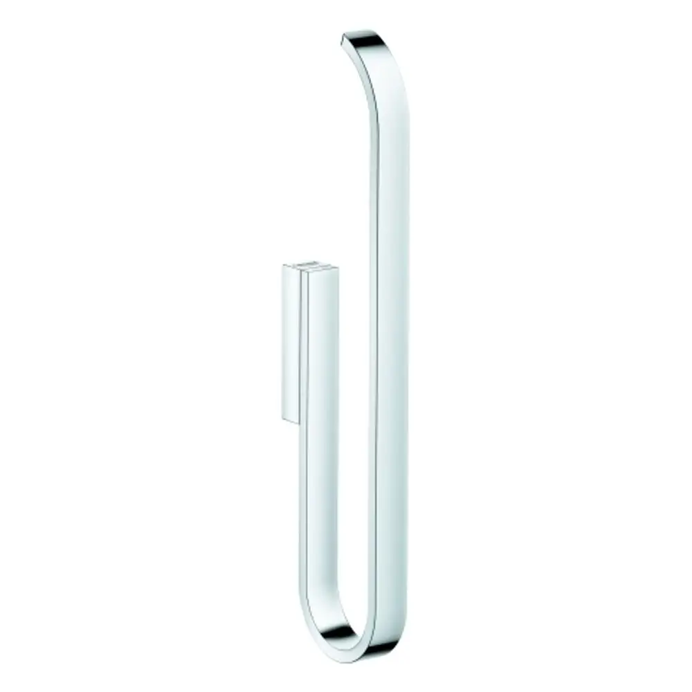 Grohe-WC-Papierhalter in chrom, mit modernem Design und einer langen, geschwungenen Halterung, die an einer Wand montiert ist.