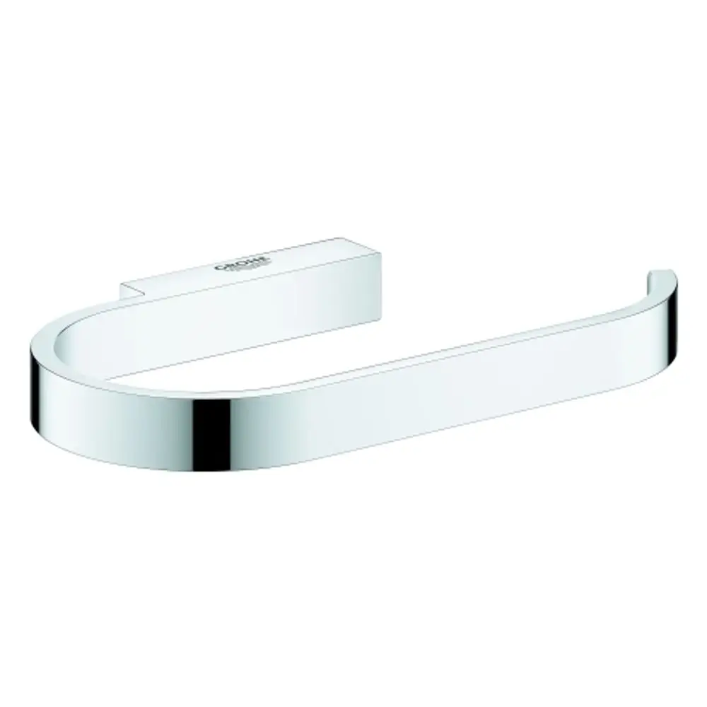 GROHE WC-Papierhalter in chrom, mit offener Halterung und modernem Design, ohne Deckel, montiert an einer Wand.