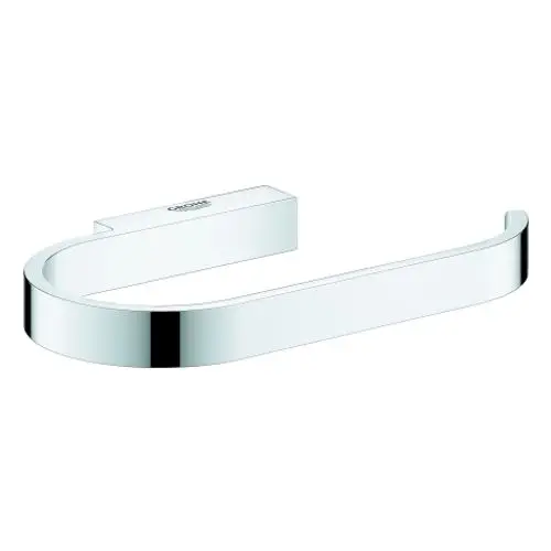 GROHE WC-Papierhalter in chrom, mit offener Halterung und modernem Design, ohne Deckel, montiert an einer Wand.