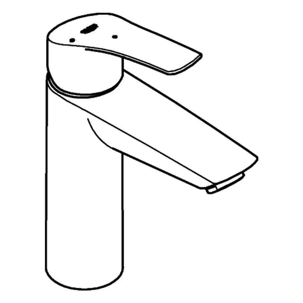 GROHE Wasserhahn mit flacher Hebelarmatur für kaltes Wasser, aus verchromtem Material gefertigt, mit glattem Körper und modernem Design.