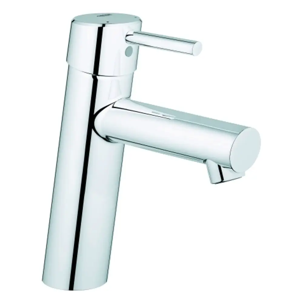 Grohe Wasserhahn in chromfarbenem Finish mit einem Hebel und einer Push-open Ablaufgarnitur, ausgelegt für moderne Badezimmeranwendungen.