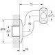 GROHE S-Anschluss mit gebogenem Rohr und Flansch, bestehend aus einem Anschluss mit G1 und G1¼ Gewinde, montierbar an einer Wand.