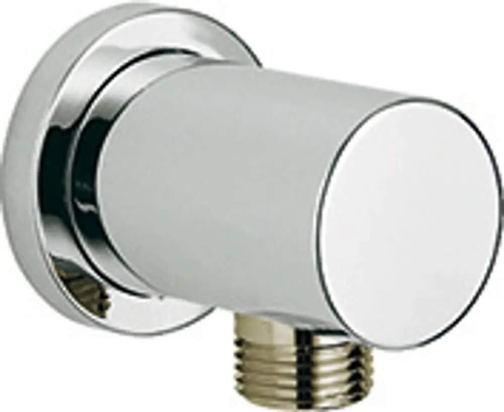 Wandanschlussbogen in Chromoptik von Grohe, zylindrische Form mit Gewindeanschluss, für den Einsatz in Duschsystemen.