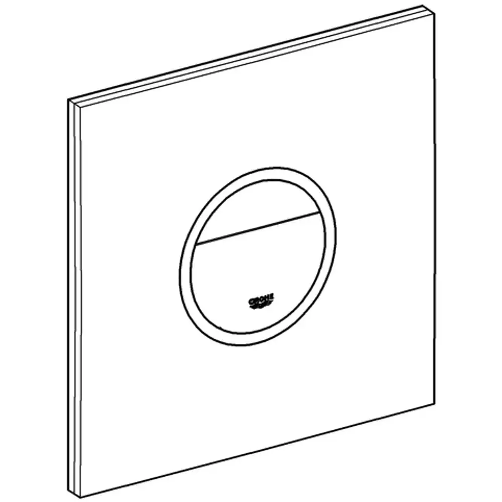 GROHE Betätigungselement in quadratischer Form mit runder Öffnung in der Mitte, auf hellem Hintergrund.