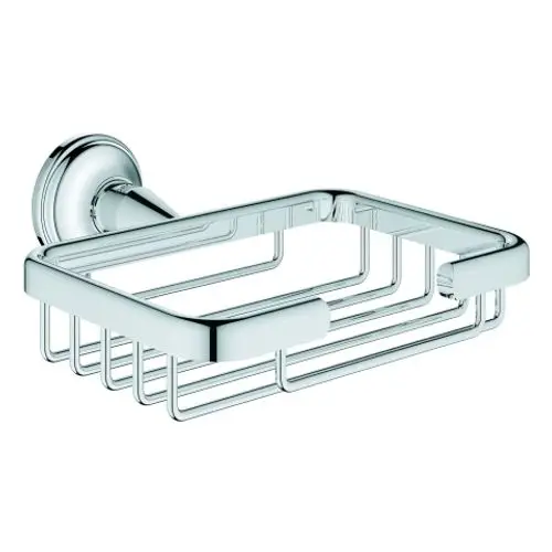 GROHE Ablagekorb in chrom mit rechteckiger Form und offener Struktur, zur Wandmontage geeignet, für die Aufbewahrung von Badaccessoires.