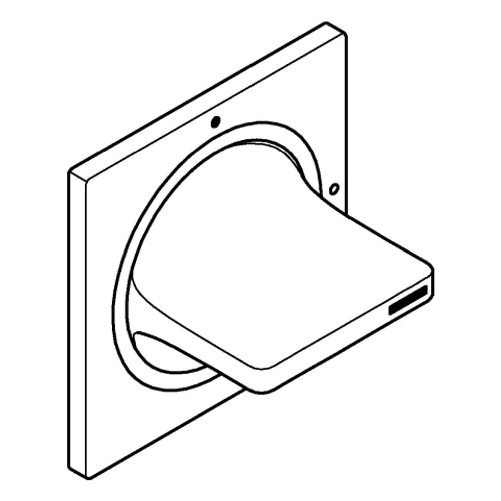 GROHE Ventiloberbau mit abgerundetem Design, weiss, in Wandinstallation. Öffnung für Wasseranschluss sichtbar, keine weiteren Elemente erkennbar.