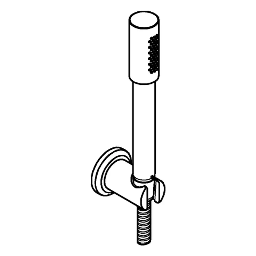 Grohe Wandhalterset für Duschsysteme mit runder Wandplatte und integriertem Halter, geeignet zur Befestigung eines Duschstabs oder einer Handbrause.