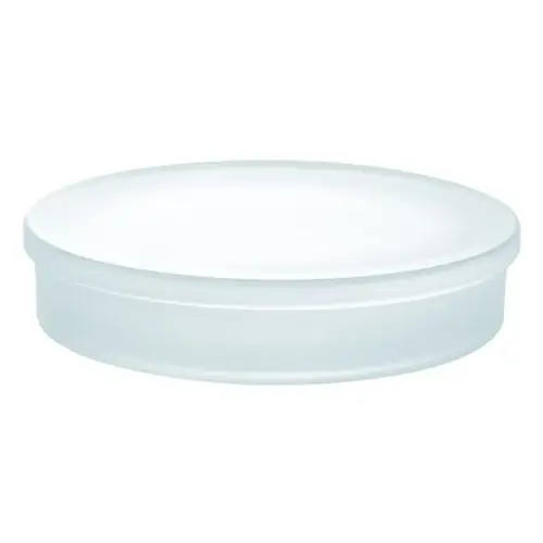 Runde, transparente Ablageschale aus Glas für das Badezimmer, ideal für Kosmetik oder kleine Accessoires.
