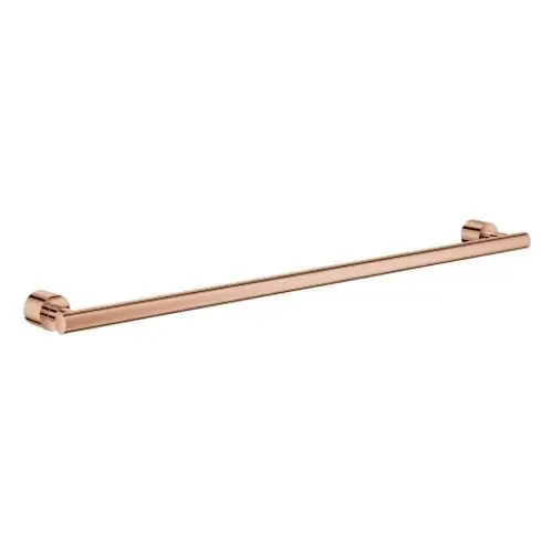 Grohe Badetuchhalter in kupferner Ausführung, montiert an zwei runden Halterungen, mit geradem Design. Ideal für Badezimmeranwendungen.