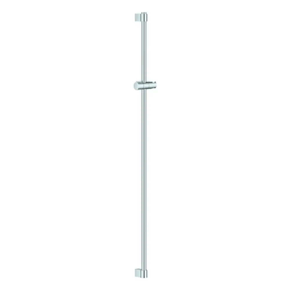 Einfache, chromfarbene Brausestange von Grohe mit zwei Halterungen zur Wandmontage, geeignet für Duschsysteme und Duschelemente.