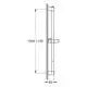 Vertikale Duschstange von Grohe, montiert an einer Wand, mit einer Länge von 1150 mm und einer Breite von 60 mm.