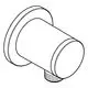Wandanschlussbogen mit zylindrischer Form und seitlichem Gewindeanschluss, verarbeitet in Chrom von Grohe.